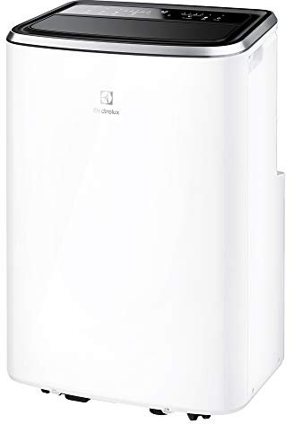 Electrolux Climatiseur Mobile Blanc 12000 BTU Classe A, Chauffage, Déshumidificateur, Ventilateur, Silencieux, Écologique, Télécommande, 24-36 m², R290, 4 Vitesses, Programmation 24h