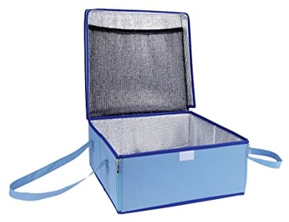Maximex Transport-Kühltasche, Isolier- und Transporttasche für empfindliche Speisen, bei Nichtgebrauch platzsparend verstaubar, integrierter Klettverschluss, extra-lange Tragegriffe, 38 x 17 x 38 cm