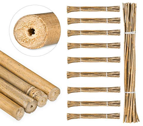 Tiges en Bambou 105 cm, Lot de 250, en Bambou Naturel, tuteur pour Plantes ou décoration, bâtons pour bricoler, Naturel