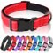 HEELE Collier Chien, Collier Réfléchissant pour Chien, Collier en Néoprène Doux, Rembourré et Respirant en Nylon, Ajustable pour Les Chiots Petits Moyens et Grands Chiens, Rouge, M