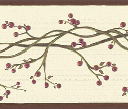 Dundee Deco DDAZBD9033 Tapetenbordüre zum Abziehen und Aufkleben, Retro-Design, 4,57 m x 17,78 cm