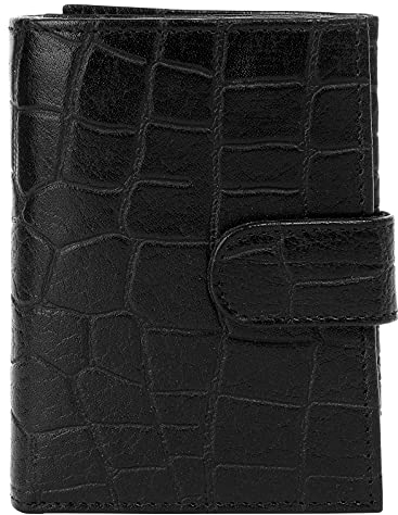 Cluty kleine Geldbörse im Hochformat Echt Leder Damen | Portemonnaie mit Druckknopf, Brieftasche mit Münzfach, Kartenetui aus Rindleder | 021146