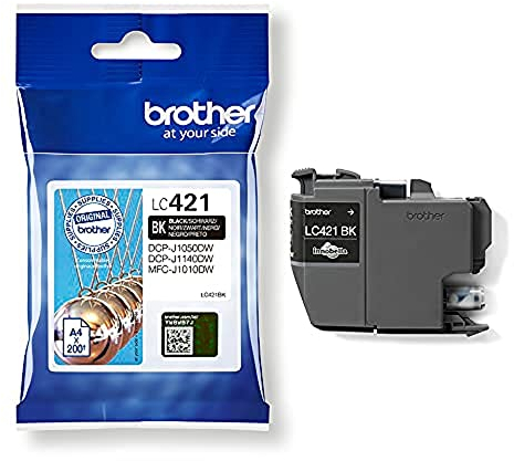 Brother LC421BK LC-421BK Tintenpatrone – Schwarz für DCP-J1050DW, DCP-J1140DW, MFC-J1010DW