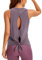 CRZ YOGA Damen Sport Tank Top Backless Ärmelloses Yoga Tshirt Sommer Leichte Fitness Oberteile Tops lila grau 38