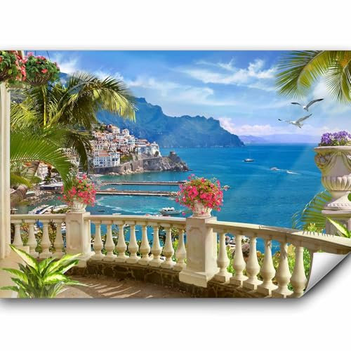murando Fototapete Premium-Vlies Landschaft 400x280cm Foto Tapete Schlafzimmer Wohnzimmer Vliestapete XXL Wandtapete Motivtapeten Bildtapete 3d Effekt Wand Dekoration Flur Meer Tropische Insel Italien