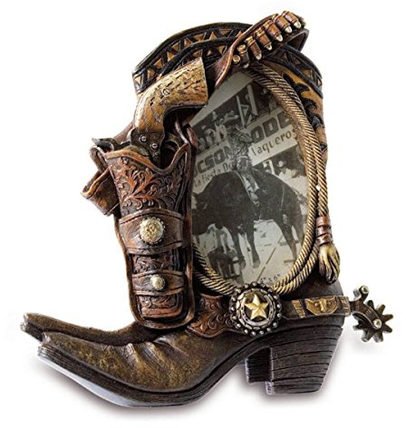 Isideco Bilderrahmen Western Cowboystiefel und Pistolenholster 24cm