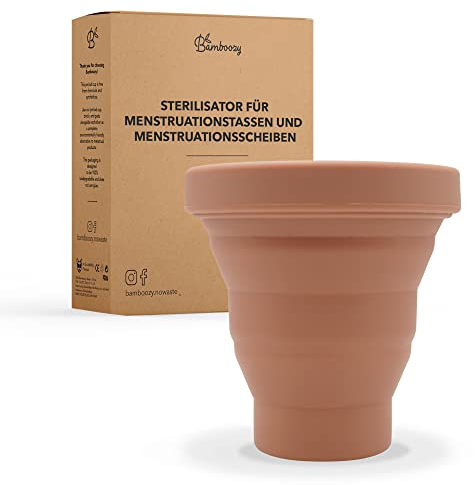 Bamboozy Sterilizer for Menstrual Cups and Menstrual Discs - Reusable, Free from BPA, Chemicals, and Plastic - Includes Brush - Suitable for All Cups and Discs