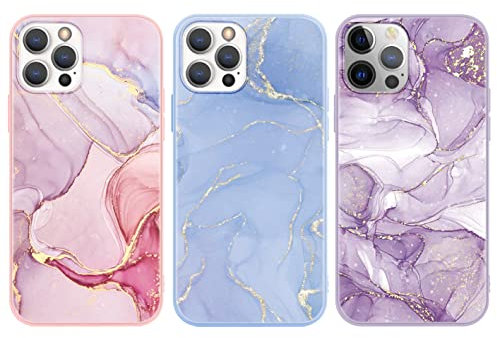 Yoedge 3 Stück für iPhone X/XS Hülle 5,8, Ultra Dünn Slim Weich Silikon Flexible TPU Handyhülle mit Aesthetic Marmor Muster Matt, Stoßfest Kratzfeste Bumper Schutzhülle für iPhone XS