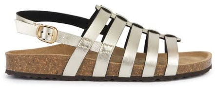 Geox Femme D Brionia F Sandales Plates, doré, 36 EU