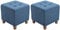 CLP 2er Set Sitzhocker Pharao mit Stoffbezug I Sitzwürfel mit hochwertiger Polsterung und Bodenschonern, Farbe:blau