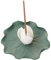 GORGECRAFT Quemador de Incienso de Loto Blanco de Cerámica con Bandeja Soporte para Varitas de Incienso de Cono de Flor Hecho A Mano Soporte de Base de Bobina Soporte para Cenizas de Hojas Plato
