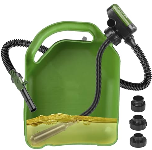 fioay Pompa di Trasferimento del Carburante Portatile, per Travaso Liquidi con Sensore di Arresto Automatico, Travaso Gasolio con Adattatore di 3 Dimensioni per Acqua Benzina Olio,2.4GPM