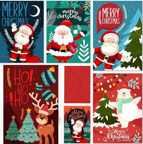 Giftinghouse Weihnachtskarten, Packung mit 12/24/48 | Multipack Xmas lustige Weihnachtskarten für Familie, Freunde, Enkelin und Kinder | Umweltfreundliche saisonale Grußkarte zum Verkauf. (24)