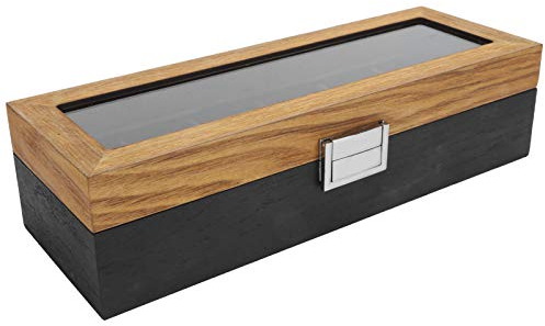 Eeneme Uhrenbox aus Massivholz mit 6 Fächern, Einfacher Klassischer Vintage-Organizer