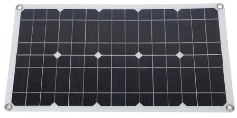Kit de Panneau Solaire 100 W, Chargeur de Panneau Solaire étanche IP67 avec Contrôleur 12 V 24 V 20 A, 2 Crochets de Portable pour Appareil de Téléphone Portable Extérieur