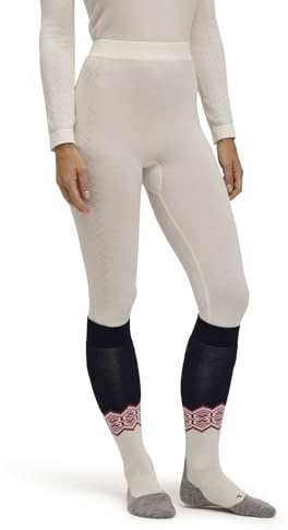 FALKE Damen Baselayer-Hose Wool-Tech 3/4 W Ti Wolle Funktionsmaterial schnelltrocknend 1 Stück, Weiß Off-White 2040 Trend, XL