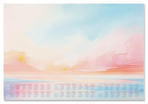SIGEL HO313 Papier-Schreibtischunterlage, ca. DIN A2, mit 3-Jahres-Kalender, 30 Blatt, Motiv Magic Sunset, Schreibunterlage aus nachhaltigem Papier