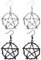 Kawailay Gothic Pentagramm Ohrringe - Vintage Stern Dangle Rock Punk Haken für Frauen - Silber Schwarz