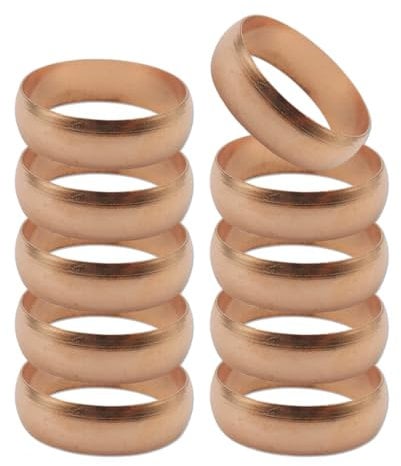 LAWALEISHE 10Pcs Copper Compression Olives,Tube OD Brass Sleeves Ferrules,Copper Ferrule Fitting Compression Fitting Assortment Kit for Air Water Gas Pipe (22mm)