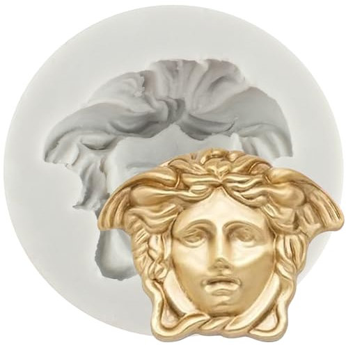 MINFEIDMS Medusa Fondant Mould Greek Mythic Figure Medusa Silicone Mould Mythology Goddess Chocolate Baking Mould Cartoon Head Moulds for Sugar Cake Decorating Cupcake Topper Gum Paste Candy Polymer