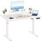 TRIUMPHKEY 140x60cm Escritorio Regulable en Altura con Soporte para Monitor, Escritorio Elevable Eléctrico con 2 Alturas de Memoria, Mesas de Ordenador, Escritorios de Oficina Blanco