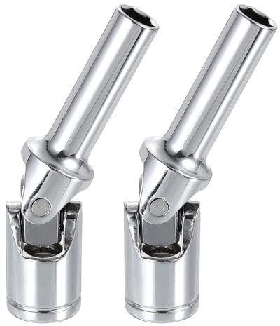 sourcing map 2pcs 3/8 Drive Universal Joint Socket 8mm CR-V Metric 6-Point Rotation Swivel Flex Socket