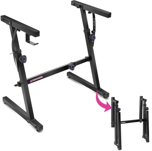 Liquid Stands Piano Keyboard Stand Foldable - 54-88 Key Z Style Sturdy, Adjustable & Professional Electric Digital Piano Stand - Midi Portable heavy-duty Keyboard Holder for Kids, Adults, Musicians