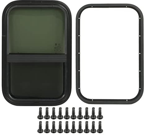 OVAQUIXI Ventana de Deslizamiento de RV, Ventil de RV Deslizante Vertical Vertical de Vidrio Vertical con Pantalla de Red, para Campistas, RVs, Orificio de Montaje de 565x360 Mm