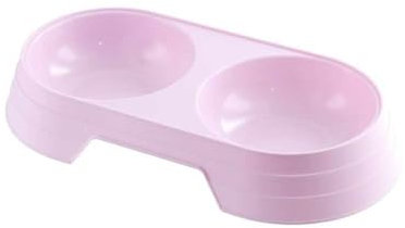 Gamelle d'eau et de nourriture pour chat - Double gamelle en plastique - Gamelle pour chat de petite et moyenne taille - Pour les voyages en plein air - Pour manger et boire (violet)