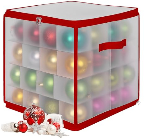 Relaxdays Weihnachtskugel Aufbewahrungsbox, für Christbaumschmuck, Kunststoff, Pappe, Kugelbox, Größenwahl, Farbwahl