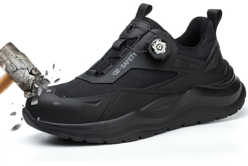 DYISOFY Zapatos Seguridad Hombre Mujer Ligeros Zapatillas Trabajo | Resistentes al Agua, Punta de Acero, Antideslizantes, Cómodos, Transpirables, Obra, Almacén, Taller, Industria y Uso Diario