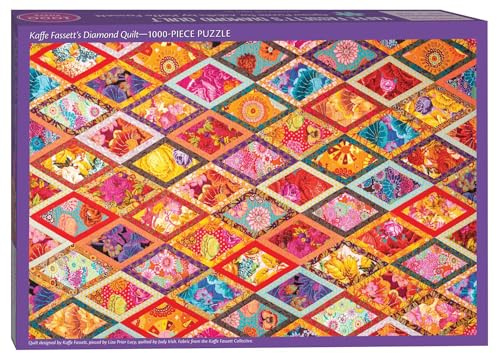 Kaffe Fassett’s Diamond Quilt Jigsaw Puzzle: 1000 pieces, dimensions 29.5˝ x 19.7˝