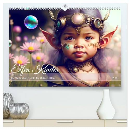 Elfen Kinder - Die zauberhafte Welt der kleinen Elfen (hochwertiger Premium Wandkalender 2026 DIN A2 quer), Kunstdruck in Hochglanz: Im magischen Reich der Elfenkinder. (CALVENDO Menschen)