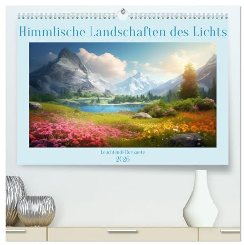 Himmlische Landschaften des Lichts (hochwertiger Premium Wandkalender 2026 DIN A2 quer), Kunstdruck in Hochglanz: Jeden Monat traumhafte Landschaften der Imagination (CALVENDO Natur)