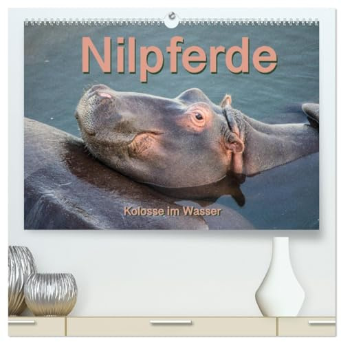 Nilpferde, Kolosse im Wasser (hochwertiger Premium Wandkalender 2026 DIN A2 quer), Kunstdruck in Hochglanz: Atemberaubende Aufnahmen des afrikanischen Hippos (CALVENDO Tiere)