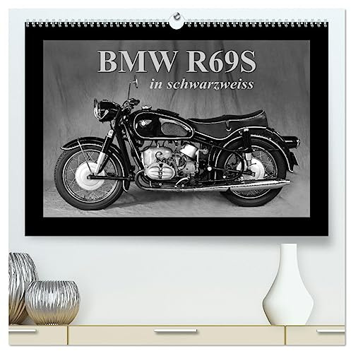 BMW R69S in schwarzweiss (hochwertiger Premium Wandkalender 2026 DIN A2 quer), Kunstdruck in Hochglanz: Eins der schnellsten Motorräder seiner Zeit (CALVENDO Mobilitaet)