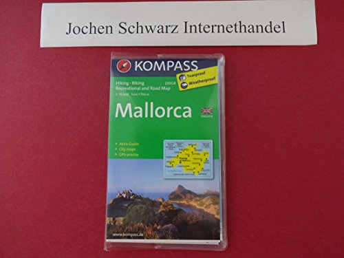 Mallorca: Wander-, Straßen- und Freizeitkarte mit Aktiv Guide und Radrouten. GPS-genau. 1:75000. Englische Ausgabe (KOMPASS Wanderkarte)
