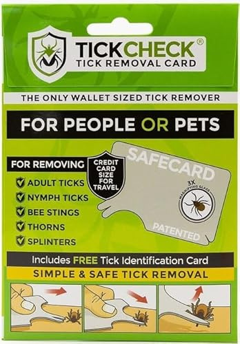 TickCheck Tick Remover Card - Wallet Sized Tick Removal Tool with Free Tick ID Card & Testing Information - for People, Dogs, Cats (1 Card)