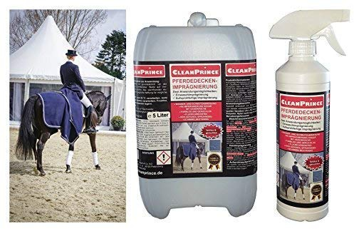 5,5 Liter CleanPrince Pferdedecken Imprägnierung | Pferdedeckenimprägnierung Imprägniermittel Nässeschutz für Weidedecke Regendecke Fliegendecke Nierendecke Outdoor atmungsaktiv Einwaschimprägnierung