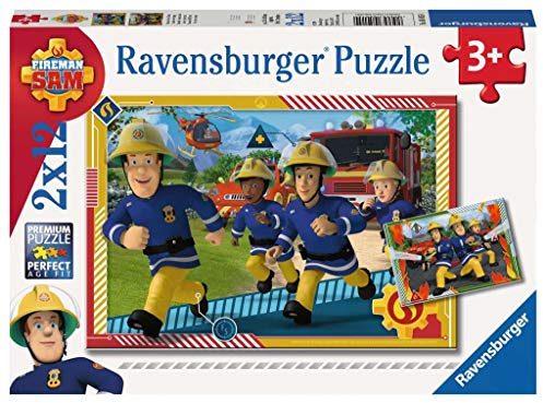 Ravensburger Kinderpuzzle - 05015 Sam und Sein Team - Puzzle für Kinder ab 3 Jahren, mit 2x12 Teilen, Puzzle mit Feuerwehrmann Sam
