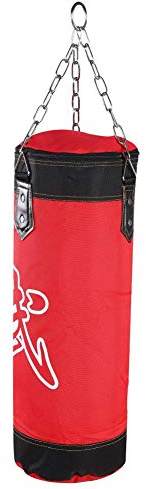 Keenso Boxen Punchingsäcke, 0,6m-1,2m Kraftsport Boxsack Boxen Kampfsport Kickboxen Punchingsäcke Muay Thai MMA Training Sandsack mit Metallkette Haken(0.6m-rot) Kampfsportarten