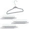 Relaxdays 30er Set Kinderkleiderbügel Samt, rutschfeste Kleiderbügel, Steg & Kerben, für Mädchen & Jungen, drehbar, grau