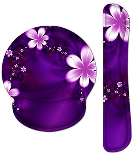 AORTDES Ensemble repose-poignet ergonomique pour clavier/souris pour ordinateur portable/ordinateur/de bureau, repose-poignet en mousse à mémoire de forme, léger, confortable et anti-douleur (violet