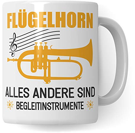 Pagma Druck Tasse Flügelhorn Geschenk für Flügelhorn Spieler Kaffeetasse Kaffeebecher Becher Flügelhornspieler Witz Flügel Horn