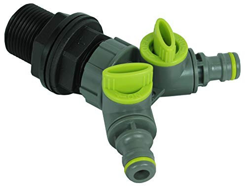 GASMIS Tankdurchführung mit Absperrhah 2-Wege-Ventil 1 AG 33,25mm x Hahnanschlussstück, on/off Funktion, 2 Stück