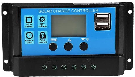 PWM Solar Laderegler 40A 12V/24V EVGATSAUTO mit LCD-Anzeige und Dual-USB-Port für Gel AGM Batterie