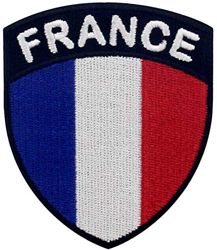 Drapeau du bouclier de la France Brodé à Repasser ou à Coudre Patch