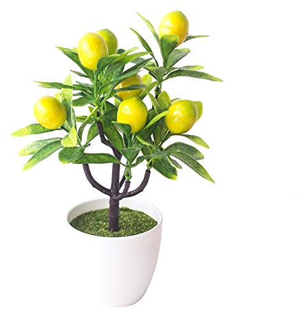 GRASARY Künstliche Blumen, Künstlicher Obstbaum Lebensechte Mehrzweckplastik Entzückende Simulation Topf Für Hochzeit Gelbe Kirschtomate