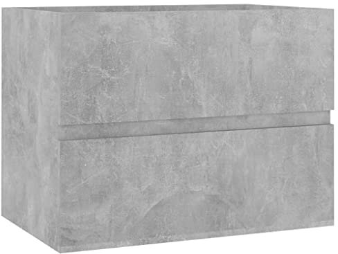 vidaXL Armario para Lavabo Lavamanos Inodoro Aseo Muebles Mobiliario Almacenamiento Estante Robusto Estable Contrachapada Gris Hormigón 60x38,5x45 cm