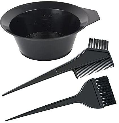 YANTAISIYU 3 Pcs Salon Hair Dyeing Kit Tools Hair Color Mixing Bowl Tinting Brush and Angled Comb for Hair Coloring